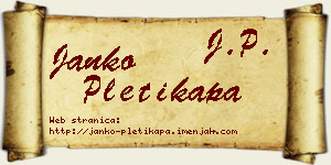 Janko Pletikapa vizit kartica